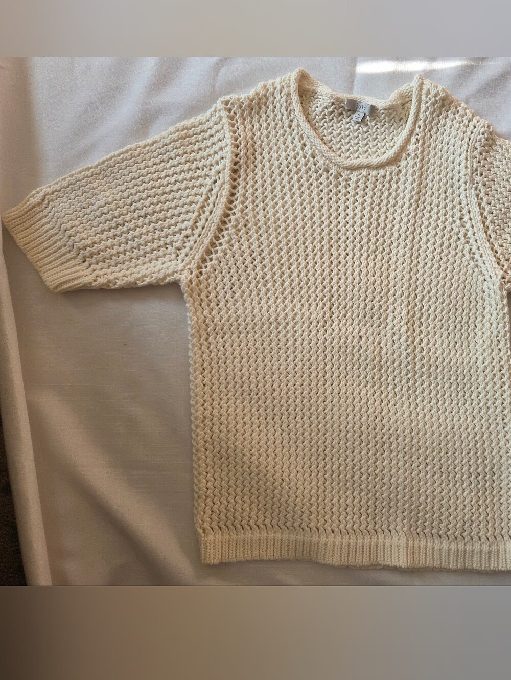 Joie Women's Cream Opened Crewneck Knit